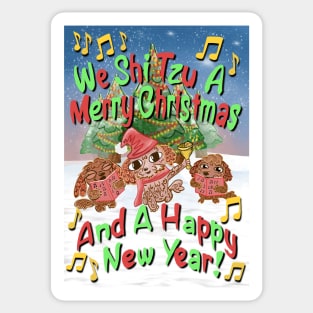 We Shi Tzu A Merry Christmas And A Happy New Year! Sticker